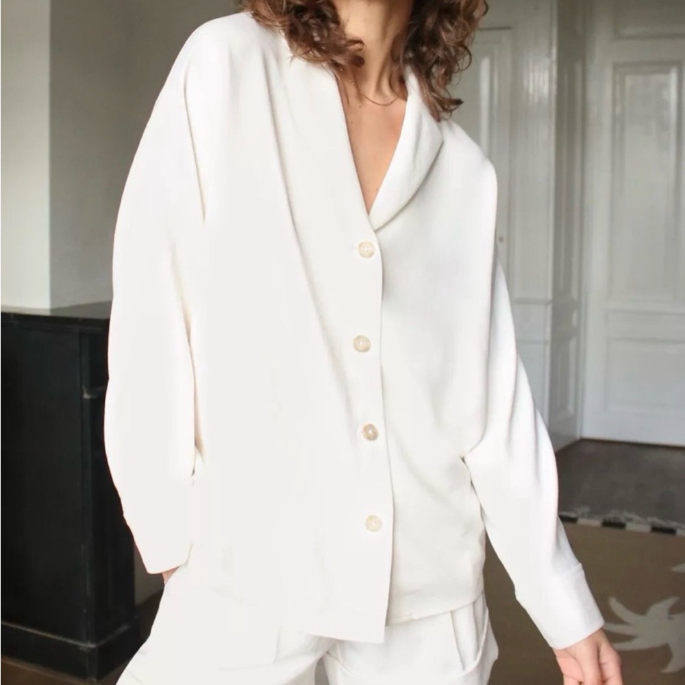 Aritzia Wilfred Elegant Cream Button-Up Blouse